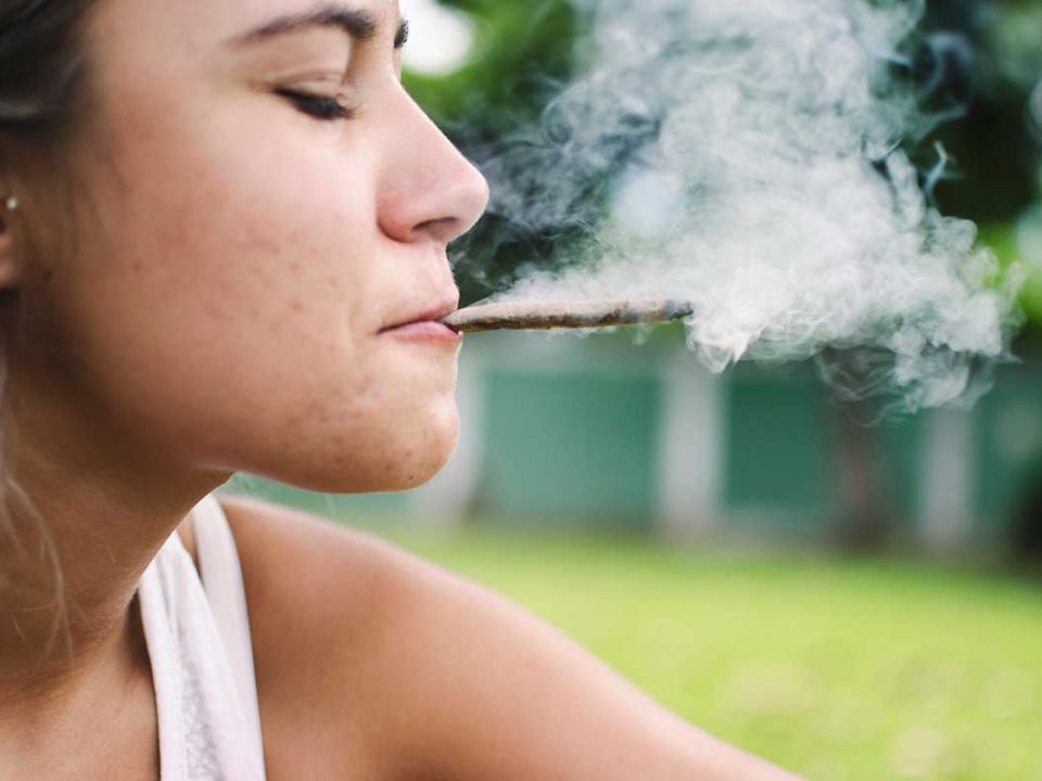 woman smoking pot